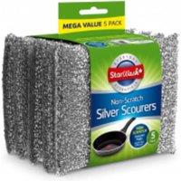SHEDS AND FENCE LTD SW 5pk Non-Scratch Scourers - Kitchen Cleaning Pads for Non-Stick in Silver | Size: 1000mm x 400mm