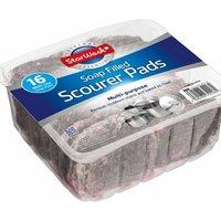 SHEDS AND FENCE LTD SW 16pk Soap Pad Scourers - Kitchen Cleaning Pads with Built-in Soap in Dark Brown | Size: 1000mm x 600mm