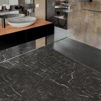 Novecrafto Vinyl Floor Tiles Self Adhesive Peel & Stick Tile (30Pcs for 5.57m) in Black