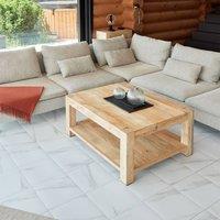 Novecrafto Square Vinyl Floor Tiles Self Adhesive - Peel & Stick Tile (34 Pcs) in White