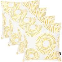 icon 4 Pack Cushion 43x43 Kyoto Fabric - Golden Sun in Soft White