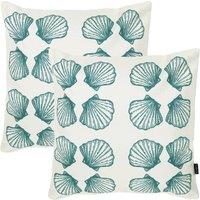 icon 2 Pack Cushion 43x43 Kyoto Fabric, Small Sea Shell in Off-White