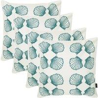 icon 4 Pack Cushion 43x43 Kyoto Fabric, Small Sea Shell in Off-White