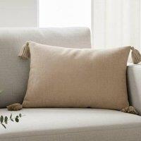 Madison & Mayfair Rectangular Cream Tassel Cushion