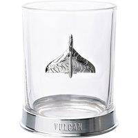 Harvey Makin RAF Glass & Metal Whiskey Tumbler - Vulcan in Clear