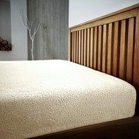 Smart Living Luxury Teddy Bear Fleece Fitted Sheet in Cream | Size: Single Fitted