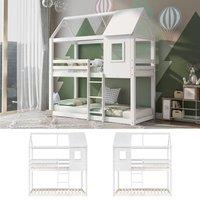 BTM White 3FT Solid Pine Bunk Bed for Kids
