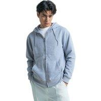 SweetLook Men's Plain Full Zip Up Polyester Hoodies for Men Uk in Light Grey | Size: Small