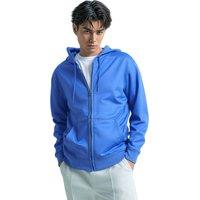 SweetLook Men's Plain Full Zip Up Polyester Hoodies for Men Uk in Royal | Size: XL