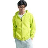 SweetLook Men's Plain Full Zip Up Polyester Hoodies for Men Uk in Bright Yellow | Size: Large