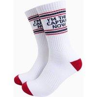 Sock Talk Men's Captain Novelty Cotton Sports Socks in White | Size: 7-11