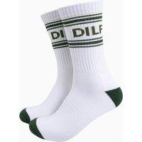 Sock Talk Men's DILF Novelty Cotton Sports Socks in White | Size: 7-11