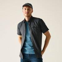 Regatta Men's Mindano Short Sleeved Check Shirt in Dark Grey | Size: Medium
