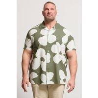 BadRhino Men's Flower Poplin Shirt in Green | Size: 5-6XL