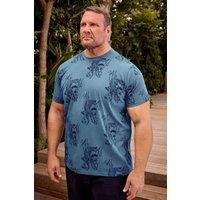 BadRhino Men's Tiger Graphic T-Shirt in Blue | Size: 4XL