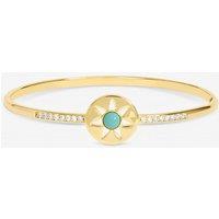 Inicio Women's Gold Plated & Turquoise Celestial Bangle - Gift Pouch