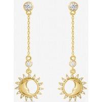 Inicio Women's Gold Plated & Mother of Pearl Sun Earrings - Gift Pouch