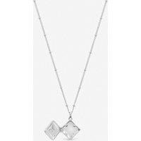 Inicio Women's Sterling Silver Plated Satin Clover Locket - Gift Pouch