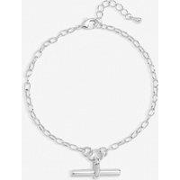 Inicio Women's Sterling Silver Plated T-Bar Bracelet - Gift Pouch