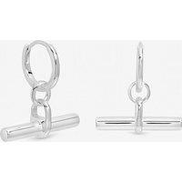 Inicio Women's Sterling Silver Plated Polished T-Bar Hoop Earrings