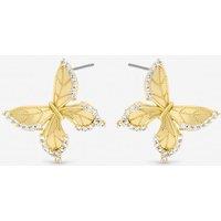 Jon Richard Women's Gold Plated & Crystal Edge Butterfly Clip Earrings
