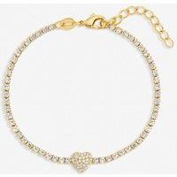 Jon Richard Women's Gold Plated & Pave Heart Toggle Bracelet