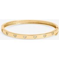 Jon Richard Women's Gold Plated & Crystal Heart Bangle