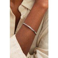 Jon Richard Women's Rhodium Plated & Pave Twist Bangle in Silver