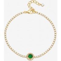 Jon Richard Women's Gold Plated & Emerald Crystal Stone Bracelet