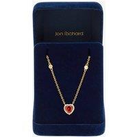 Jon Richard Women's Gold Plated & Red Heart Pendant Necklace