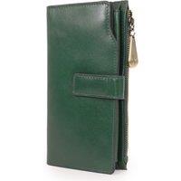 Catwalk Collection Handbags Women's Stella Large Leather Purse For 20 Credit Cards With RFID Protection in Green