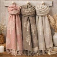 My Posh Shop Women's Soft Mulberry Tree Of Life Scarf in Pink