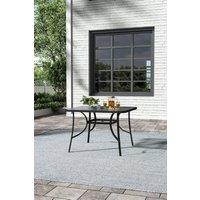 Garden Sanctuary Square Garden Tempered Glass Patio Dining Table in Black