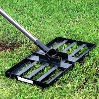Walensee Lawn Leveling Rake Head with 6.5/7 ft Stainless Steel Handle in Black | Size: Medium