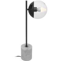 Orsina Elegant Chrome Finish Table Lamp, Contemporary Bedside Table Light, Easily Maintained Tall Bedside Lamp in Black