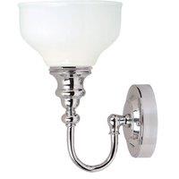 Netlighting Cheadle 1 Light Bathroom Wall Light Polished Chrome IP44 G9 in Grey