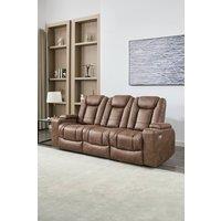 More4Homes Ashton Electric Recliner 3 Seater Sofa Technology Fabric With Built-In Plugs & USB-C Charging in Brown