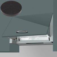SIA 60cm Silver Integrated Built In Kitchen Cooker Hood with Carbon Filter