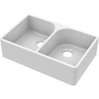 Balterley Double Bowl Full Weir Butler Kitchen Sink No Overflow No Tap Hole in White