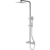 Balterley Square Shower Kit with Fixed Head & Adjustable Handset - Chrome in Silver