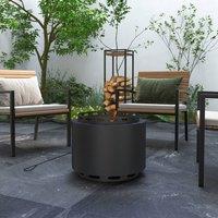 OUTSUNNY 48.5cm Smokeless Wood Burning Firepit in Black