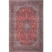 Kukoon Red Navy Blue Persian Style Non Slip Washable Low Pile Rug | Size: 60 cm x 240 cm
