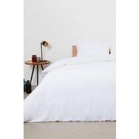 Panda London Bamboo & French Linen Complete Bedding Set in White | Size: Super King
