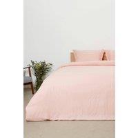 Panda London Bamboo & French Linen Complete Bedding Set in Dusty Pink | Size: Super King