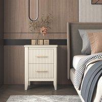 Cabinet Bits Fregona 2 Drawer Bedside Table in Off-White