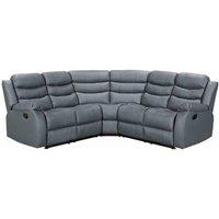 SquareBoxx Milano Leather Large Corner Recliner Sofa in Grey