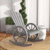 OUTSUNNY Adirondack Rocking Chair Porch Garden Lounging, Grey