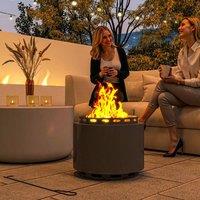 OUTSUNNY 48.5cm Smokeless Wood Burning Firepit in Grey