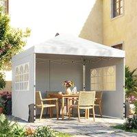 OUTSUNNY Pop Up Canopy Waterproof Height Adjustable 3 x 3 (m) in White | Size: 3m x 3m