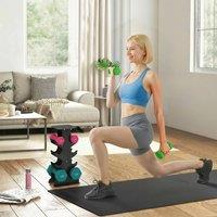 SPORTNOW Hex Dumbbells Set with Dumbbell Rack, 2 x 1kg, 2 x 3kg, 2 x 5kg